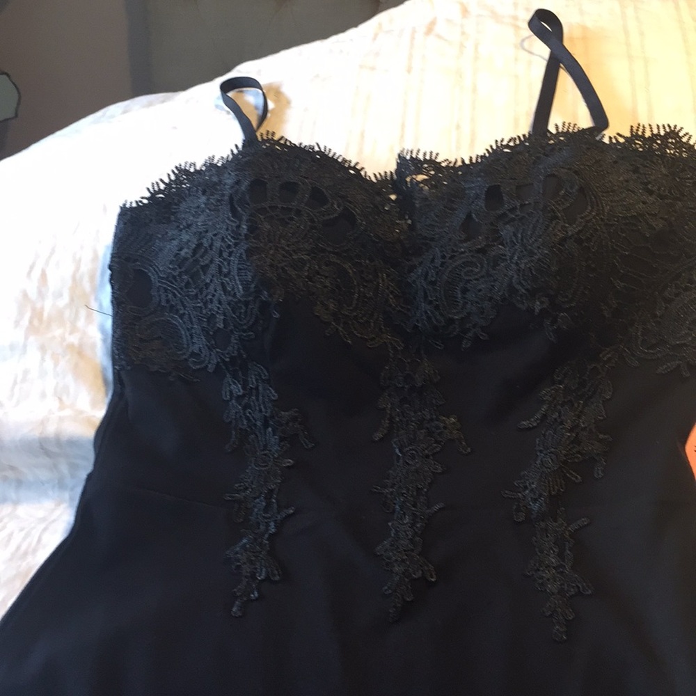 Black Lace Sexy Slip Dress/Lingerie Straps Medium - Picture 11 of 16